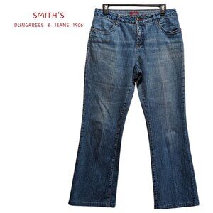 Women's Smith's Jeans 1906 Med-Wash Boot Cut Whiskered Embroidered Jeans Size 10
